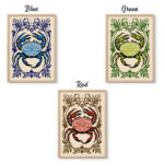 Crab Wall Art Print – Retro Coastal Kitchen Poster