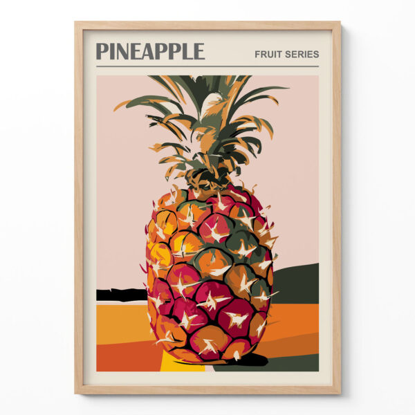 Pineapple Kitchen Poster – Retro Fruit Wall Art Print