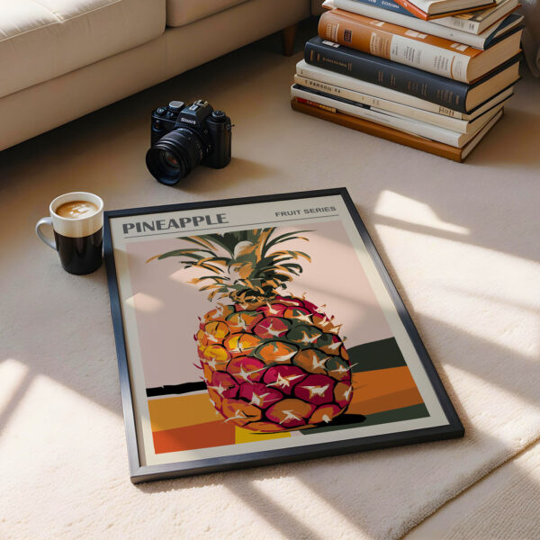 Pineapple Kitchen Poster – Retro Fruit Wall Art Print