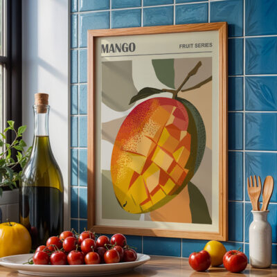 Mango Kitchen Poster – Retro Fruit Wall Art Print