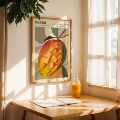 Mango Kitchen Poster – Retro Fruit Wall Art Print