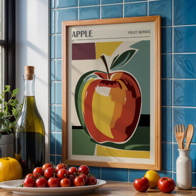 Apple Kitchen Poster – Retro Fruit Wall Art Print