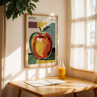 Apple Kitchen Poster – Retro Fruit Wall Art Print