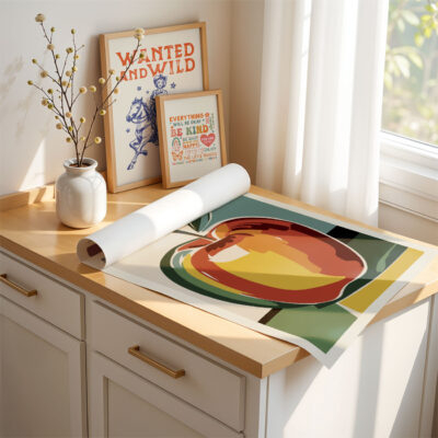 Apple Kitchen Poster – Retro Fruit Wall Art Print