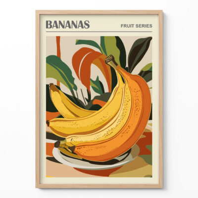 Banana Kitchen Poster – Retro Fruit Wall Art Print