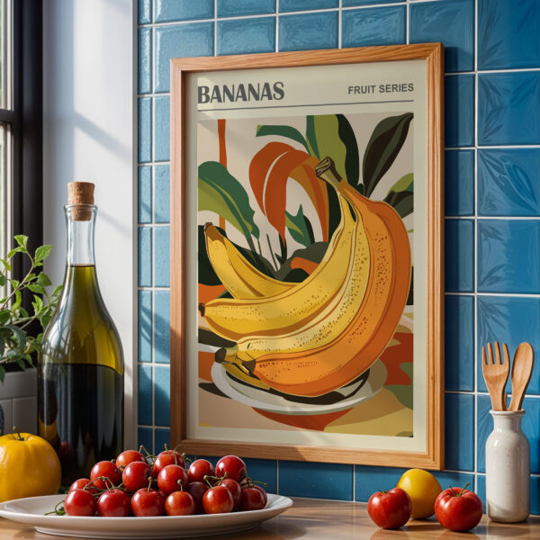 Banana Kitchen Poster – Retro Fruit Wall Art Print