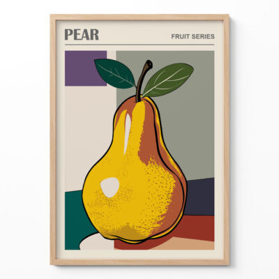 Pear Kitchen Poster – Retro Fruit Wall Art Print