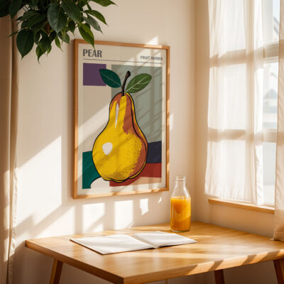 Pear Kitchen Poster – Retro Fruit Wall Art Print