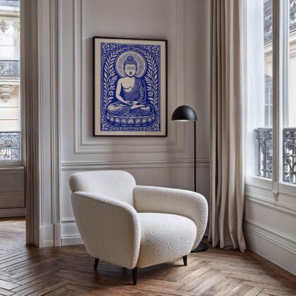 Buddha Wall Art – Retro Spiritual Poster for Home Decor