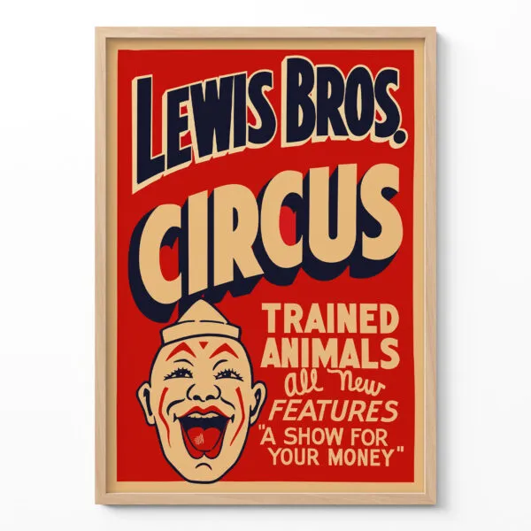 Vintage Wandbild – Lewis Bros Zirkus