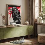 Horror Movie Poster – Retro Crow Art Print for Wall Decor