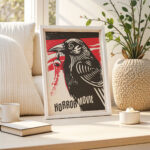 Horror Movie Poster – Retro Crow Art Print for Wall Decor