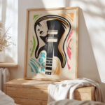 Rock Guitar Poster – Retro Music Wall Art Print