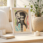 Rock Guitar Poster – Retro Music Wall Art Print