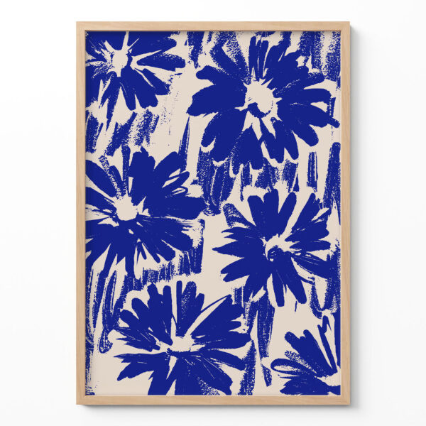 Blue Flower Poster – Floral Wall Art Print