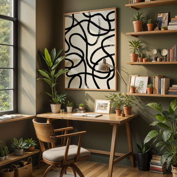 Abstract Line Art Print – Minimalist Wall Decor