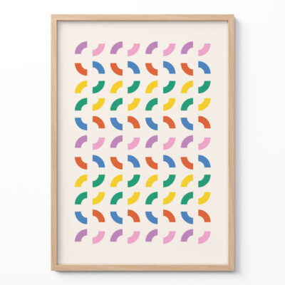 Colorful Geometric Wall Art – Retro Modern Print