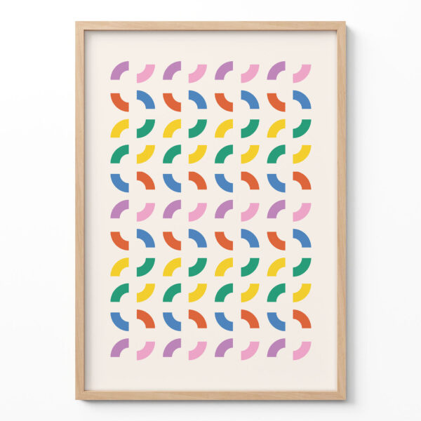 Colorful Geometric Wall Art – Retro Modern Print