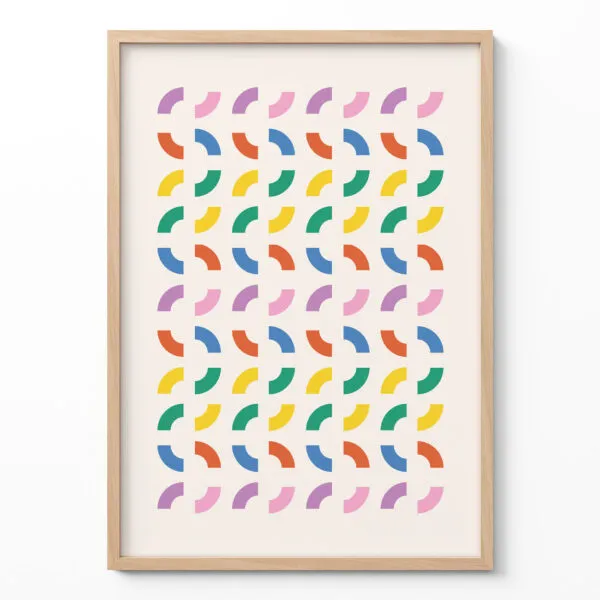 Colorful Geometric Wall Art – Retro Modern Print