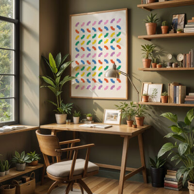 Colorful Geometric Wall Art – Retro Modern Print