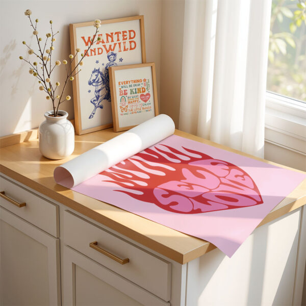 Self Love Poster – Retro Motivational Wall Art