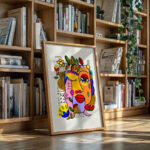 Abstract Face Art Print – Colorful Modern Wall Decor
