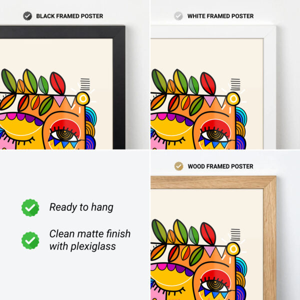 Abstract Face Art Print – Colorful Modern Wall Decor