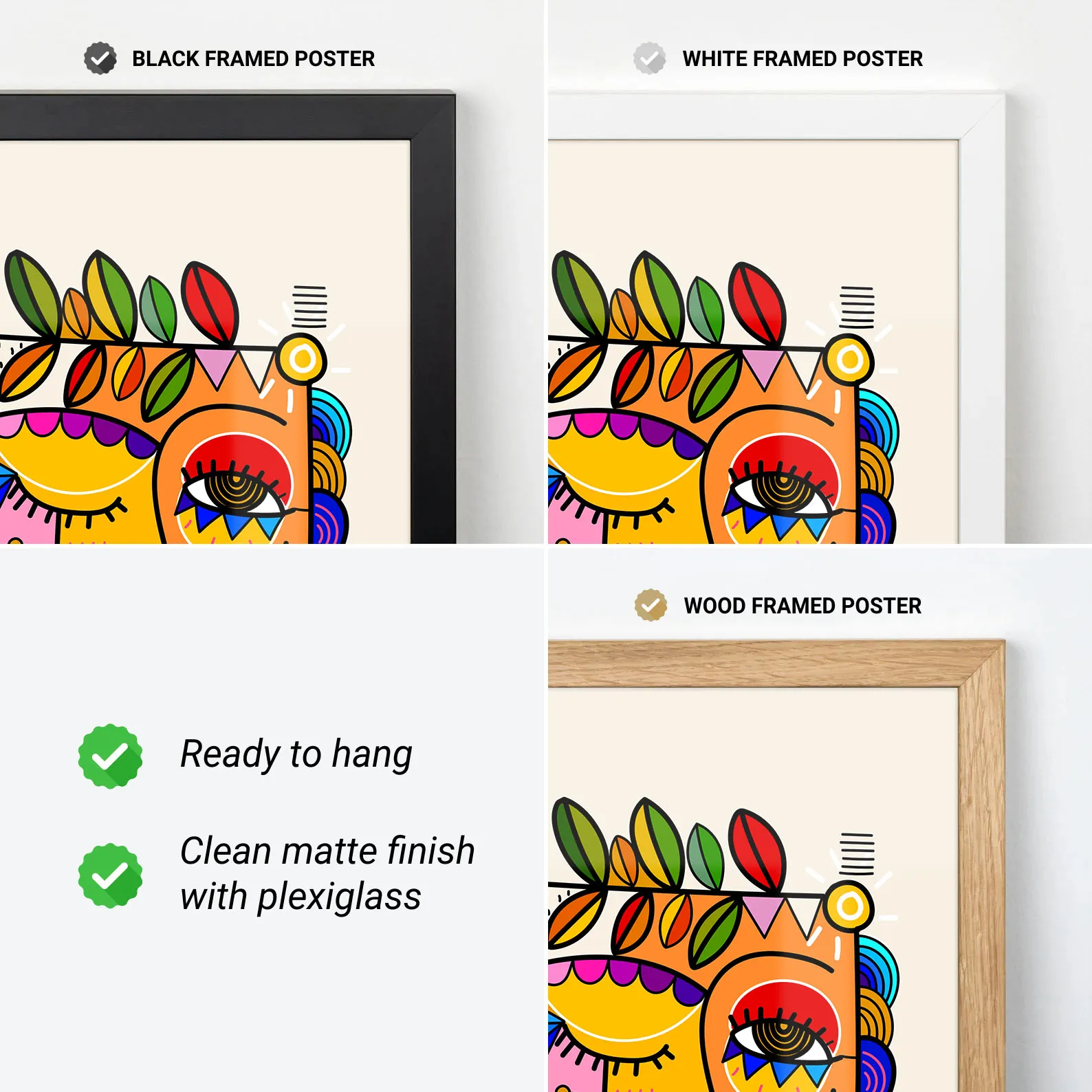 Abstract Face Art Print – Colorful Modern Wall Decor