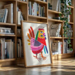 Abstract Rooster Poster – Colorful Retro Prints