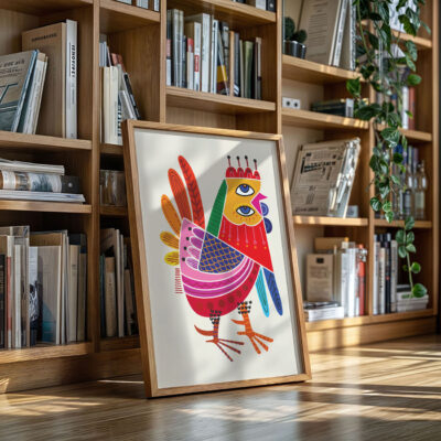 Abstract Rooster Poster – Colorful Retro Prints