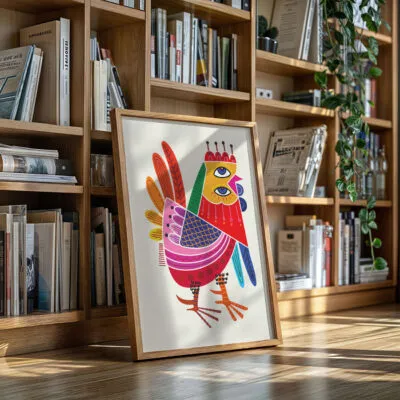 Wandbild abstrakter Hahn