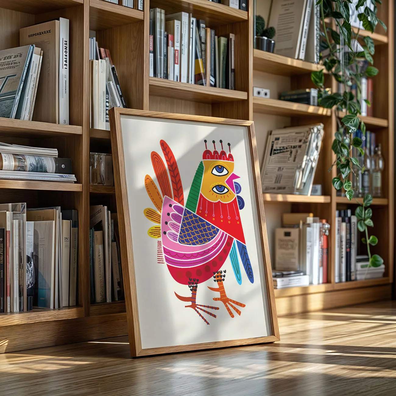 Wandbild abstrakter Hahn