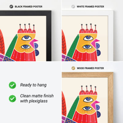 Abstract Rooster Poster – Colorful Retro Prints