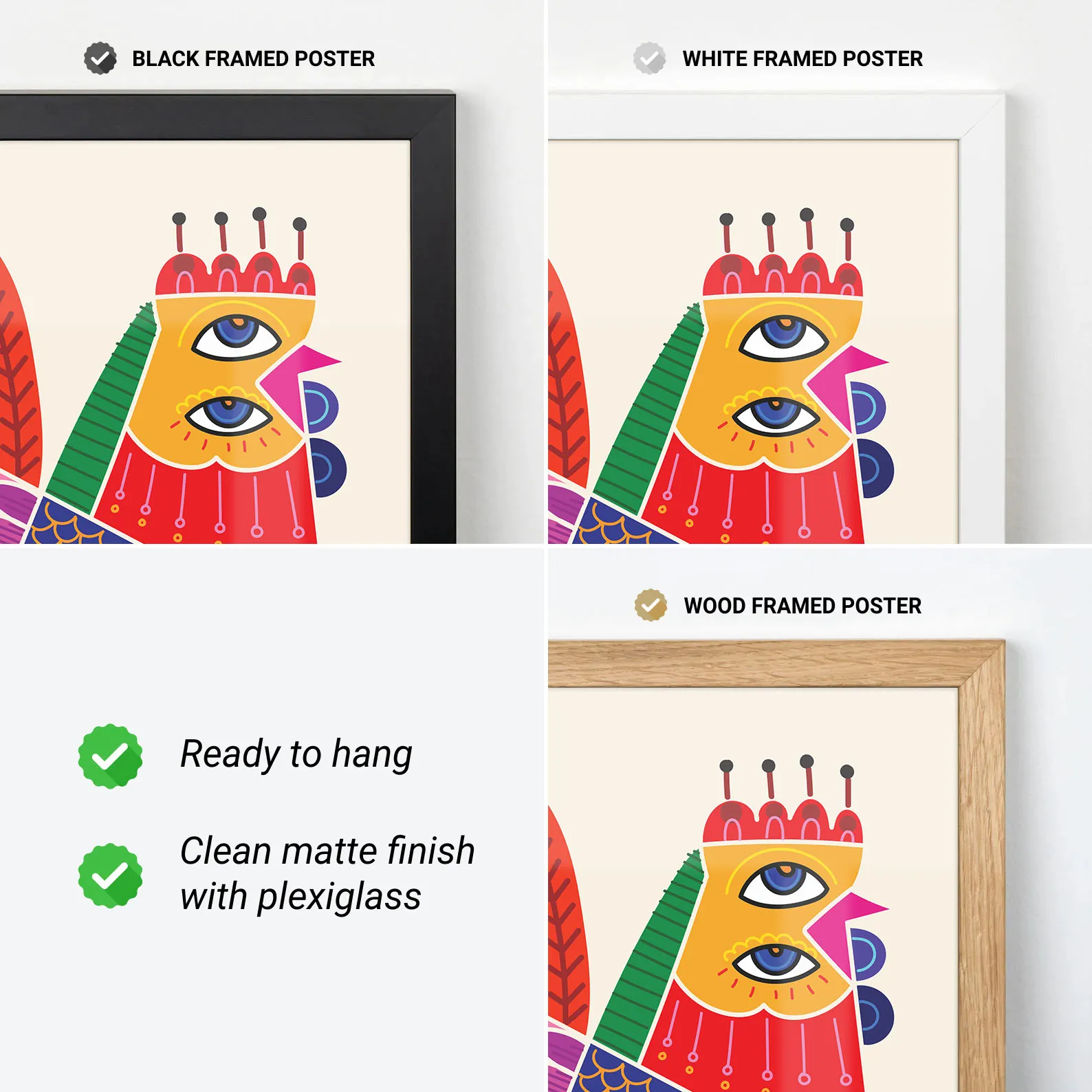 Wandbild abstrakter Hahn