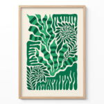 Green Botanical Poster – Abstract Plant Wall Art