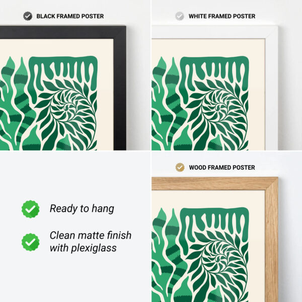 Green Botanical Poster – Abstract Plant Wall Art