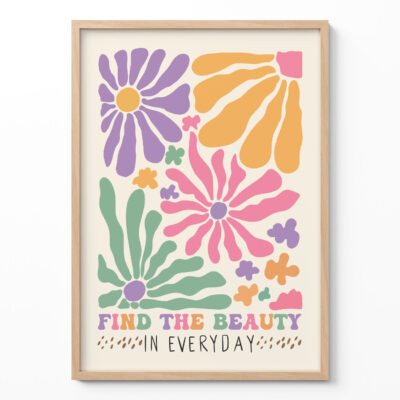 Groovy Flower Poster – Motivational Floral Print