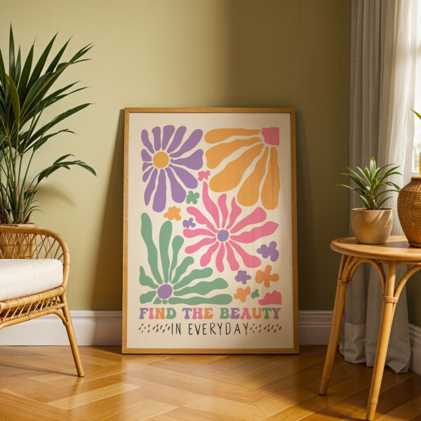 Groovy Flower Poster – Motivational Floral Print