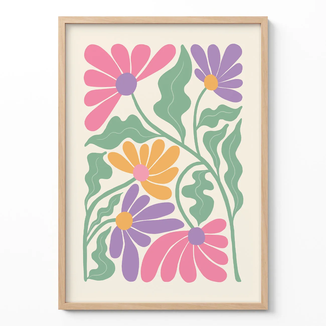 Wandbild mit bunten Blumen II