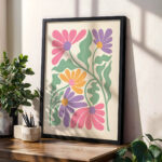 Retro Flower Poster – Colorful Groovy Floral Print