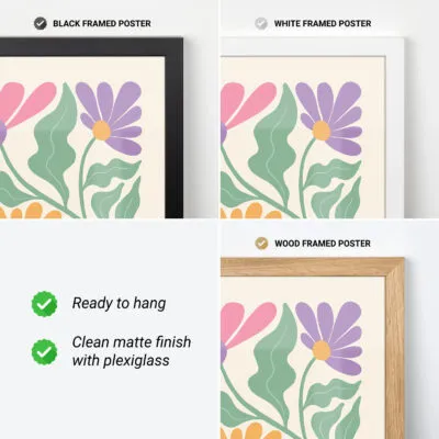 Wandbild mit bunten Blumen II
