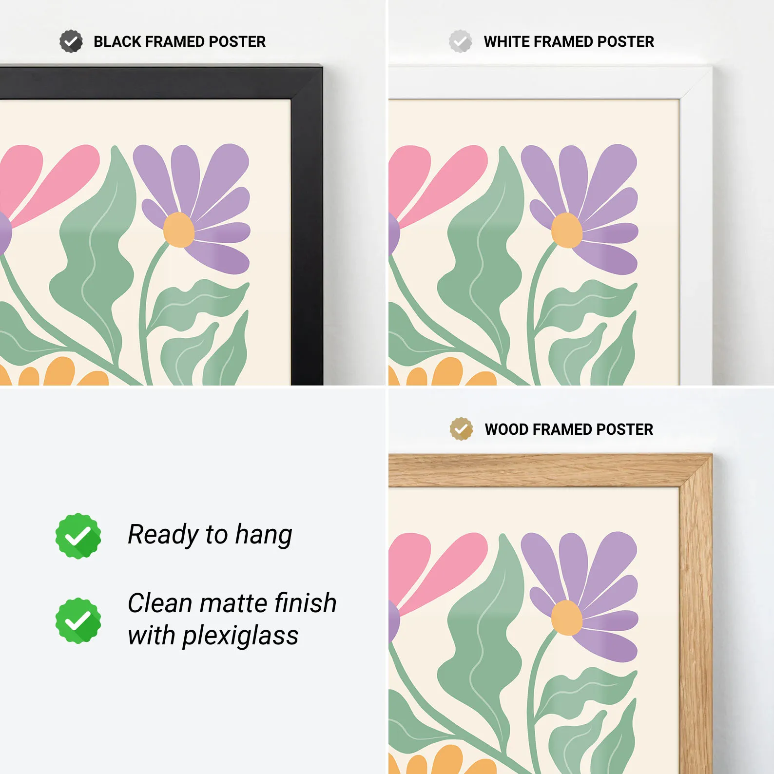 Wandbild mit bunten Blumen II