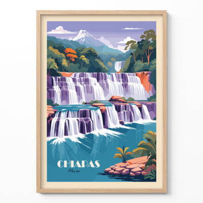 Waterfall Poster – Scenic Nature Wall Art Print