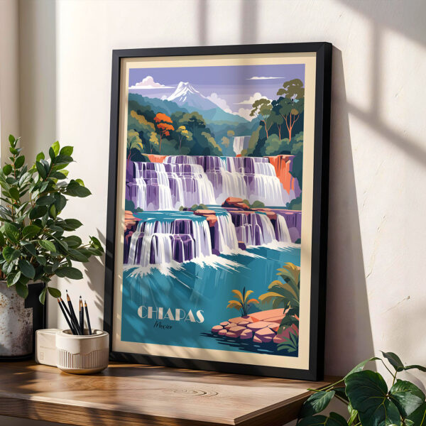 Waterfall Poster – Scenic Nature Wall Art Print