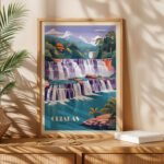 Waterfall Poster – Scenic Nature Wall Art Print