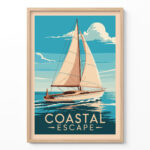 Sailboat Wall Art – Coastal Nautical Poster Print