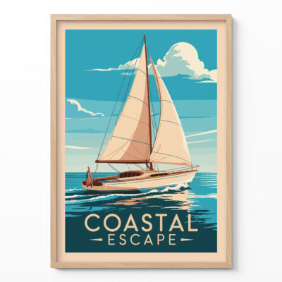 Sailboat Wall Art – Coastal Nautical Poster Print