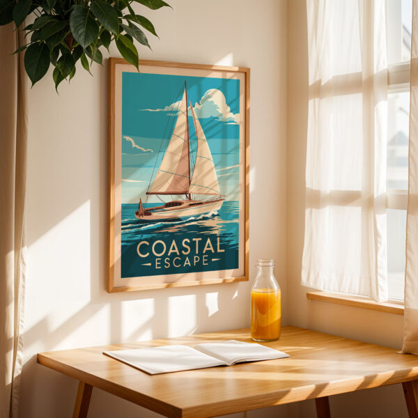 Sailboat Wall Art – Coastal Nautical Poster Print