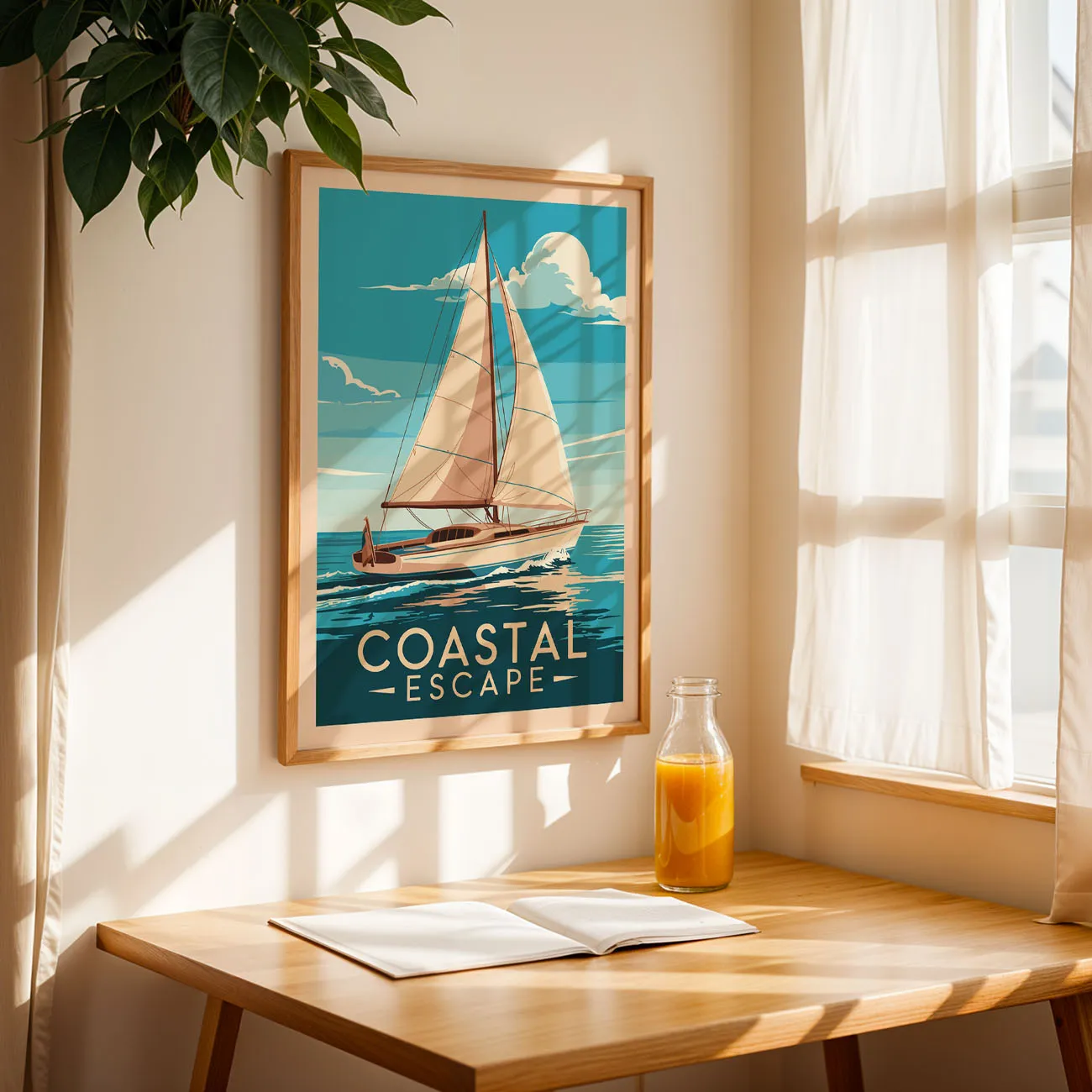 Wandbild – Segelboot und Meeresruhe