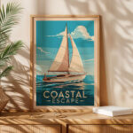Sailboat Wall Art – Coastal Nautical Poster Print
